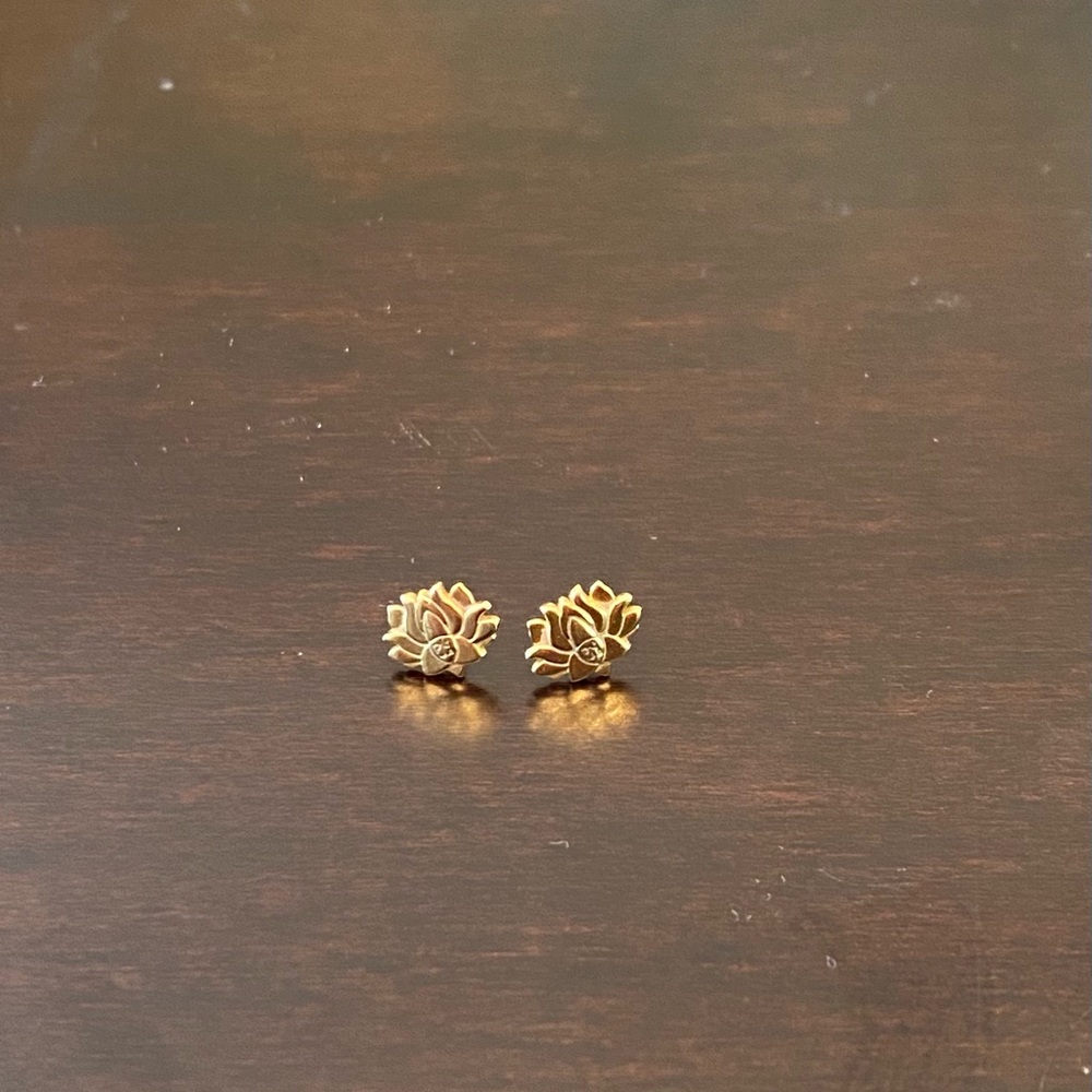 Alex & Ani Lotus Earrings
